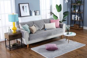 sincere custom size non-slip sofa mat, couch slipcover, bay window mat, windowsill pad, area rug seat pad, bench seat cover, tatami mats (gray, 24x71 inch)