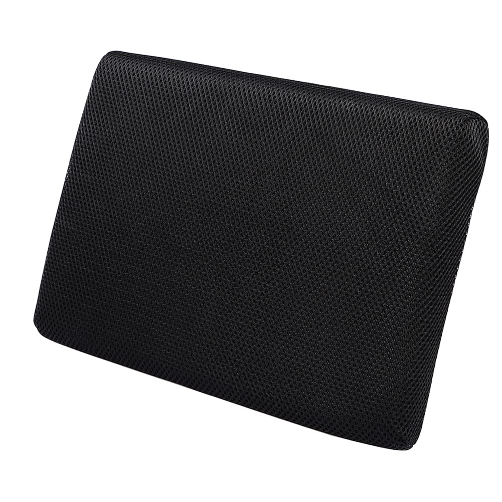 Rectangle Soft Memory Foam Chair Pad Cover Non-Slip Breathable Air Mesh Saddle Bar Stool Seat Cushion with Snap-on Button Tie for Home Kitchen Dining Bench School Office Chair Black, 13.4 x 9.4 Inch