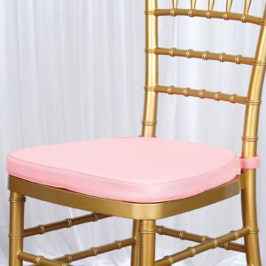 efavormart 2" thick blush/rose gold chiavari chair pad, memory foam seat cushion with ties and removable cover