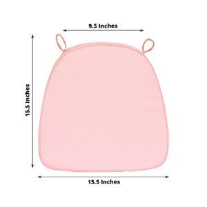 Efavormart 2" Thick Blush/Rose Gold Chiavari Chair Pad, Memory Foam Seat Cushion with Ties and Removable Cover