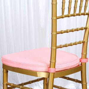 Efavormart 2" Thick Blush/Rose Gold Chiavari Chair Pad, Memory Foam Seat Cushion with Ties and Removable Cover
