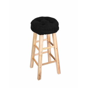 Lominc 14" Padded Round Bar Stool Cushion,Corduroy Fabric and Thick Padding, Comfortable Sitting for Round Wooden/Metal Stools, Black