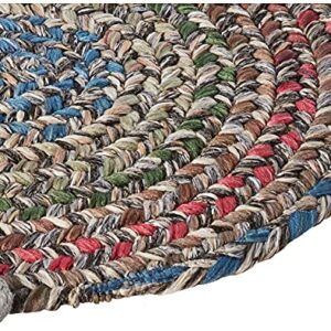 Sonya Reversible Braided Chair Pads, 15-Inch, Graphite Multicolor, Set of 4