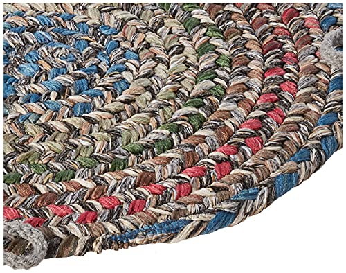 Sonya Reversible Braided Chair Pads, 15-Inch, Graphite Multicolor, Set of 4