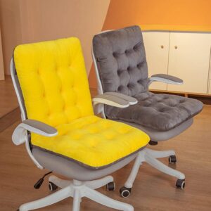 RUNLAIKEJI Plush Office Chair Cushion,One-Piece Office Chair Back Cushion for Back,Desk Chair Cushion with tie,Non Slip seat Cushion,Fit Desk Chair Cushion for Long Sitting(17.7 * 33.4inch)