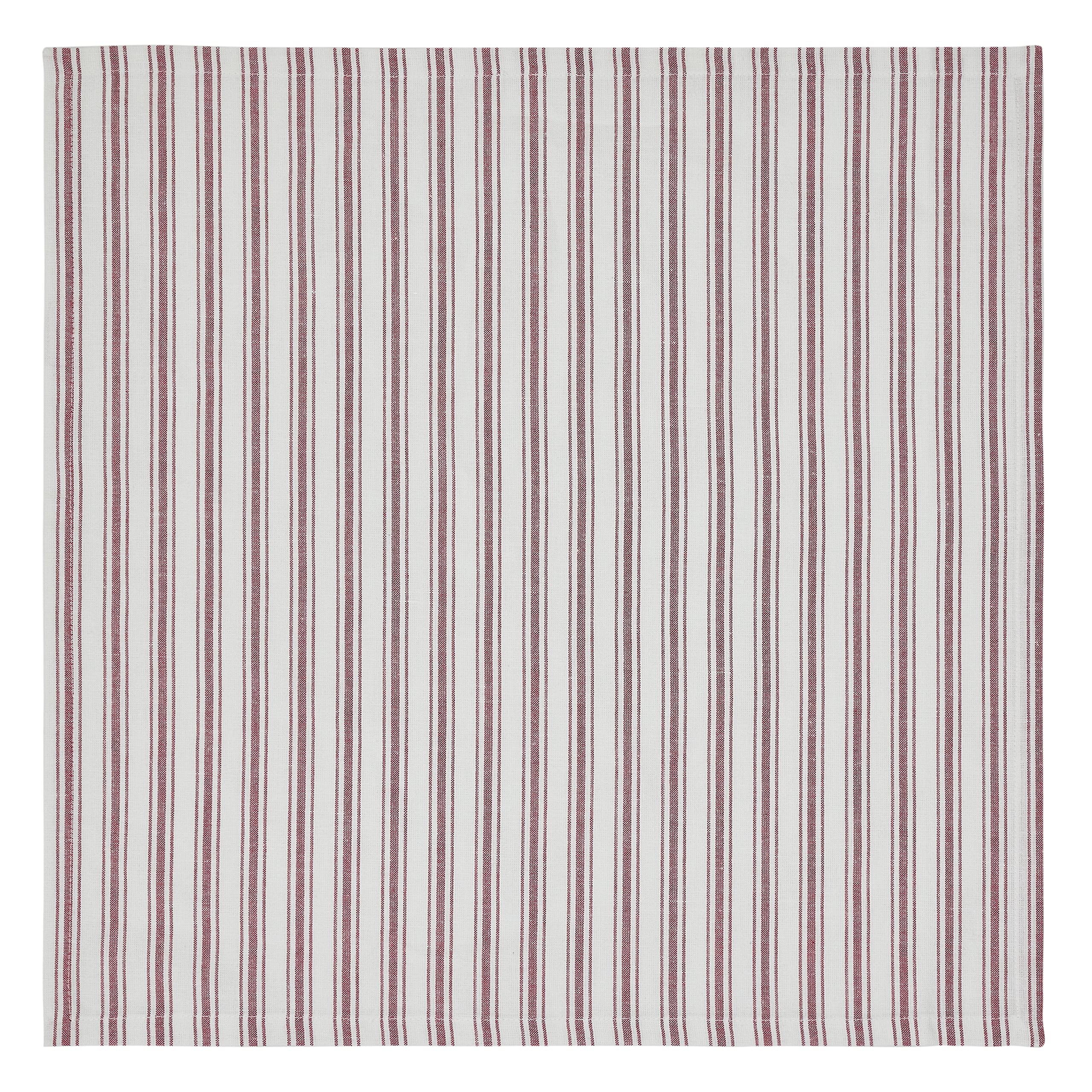 Piper Classics Timeless Ticking Red Ruffled Chair Pad, Country Farmhouse Vintage, Christmas Décor, Red & White Stripe, 16" L x 16" W, Plus Ruffle