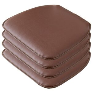 moodmuse leather kitchen chair cushions - horseshoe shape seat cushion and dining room chair pad 43 * 40cm non slip rubber back 1/2/4 packs (color : brown, size : set of 4)