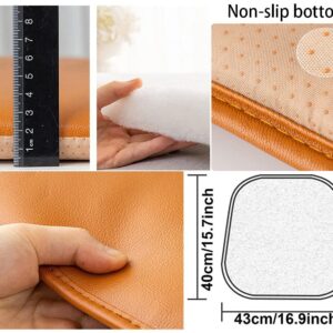 MOODMUSE Leather Kitchen Chair Cushions - Horseshoe Shape Seat Cushion and Dining Room Chair Pad 43 * 40CM Non Slip Rubber Back 1/2/4 Packs (Color : Brown, Size : Set of 4)