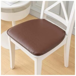 MOODMUSE Leather Kitchen Chair Cushions - Horseshoe Shape Seat Cushion and Dining Room Chair Pad 43 * 40CM Non Slip Rubber Back 1/2/4 Packs (Color : Brown, Size : Set of 4)