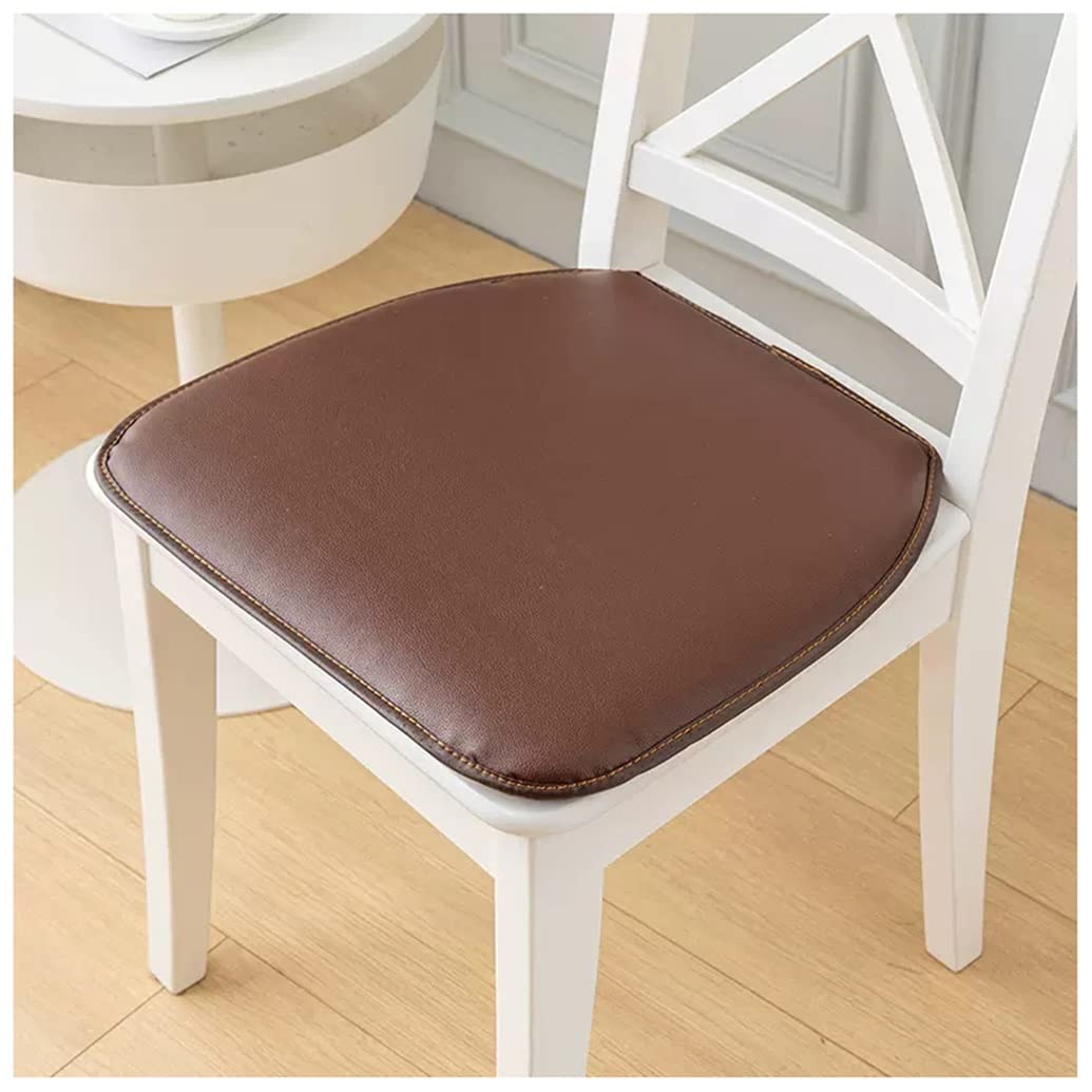 MOODMUSE Leather Kitchen Chair Cushions - Horseshoe Shape Seat Cushion and Dining Room Chair Pad 43 * 40CM Non Slip Rubber Back 1/2/4 Packs (Color : Brown, Size : Set of 4)