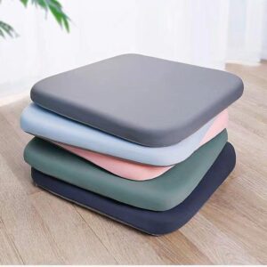 YUNZLAN Memory Foam Chair Pad 16" Summer Ice Silk Cushion Square Anti-Slip Seat Cushion Meditation Cushion Floor Pillow with Ties Washable Cover (Pink)