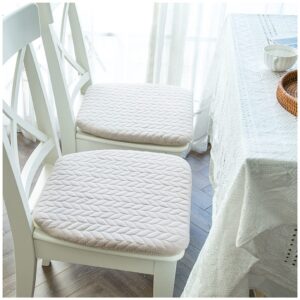 gyl-jl 2/4 packs chair pad with ties 100% cotton chair pads non slip kitchen dining chair cushion and solid seat cushion with machine washable cover ( color : ivory , size : set of 4 )