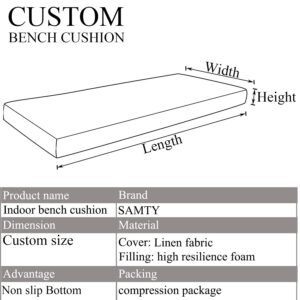 SAMTY Custom Size Bench Seat Cushion Non Slip Kitchen Bench Pad Trapezoid Bay Window Seat Cushions Indoor Furniture