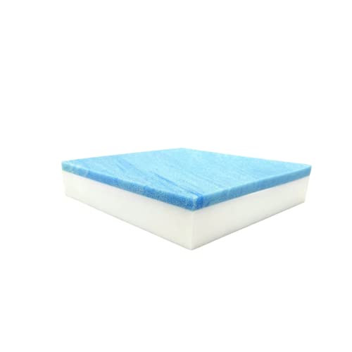 FoamRush 2" x 20" x 20" Cool Gel Memory Foam Bench Cushion Replacement Medium Firm (Upholstery Foam, Seat Replacement, Upholstery Sheet, Foam Rubber Padding, Couch, Sofa Cushion, Mattress)Made in USA