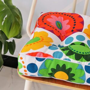 vctops 1PC Indoor Outdoor Bohemian Square Chair Cushion Seat Pad Floor Cushion Pillow (Sun Flower 1, 16"X16")