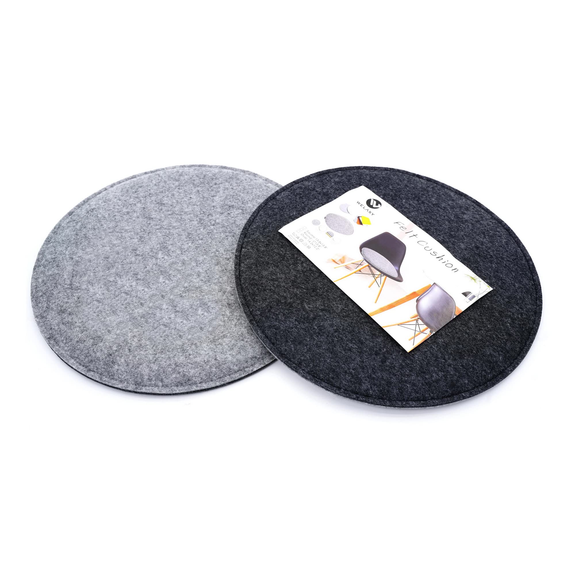 Welaxy Felt Chair Pads seat Cushion DSW Plastic Chairs Pads (Gray+Charcoal)