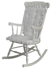ababy.com rocking chair cushion pad set - machine washable seat and seat back cushions, seat cover or replacement pads for rocker or glider, white eyelet