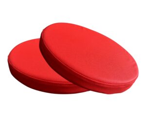 frabury 2 pack round leather seat cushions office kitchen dining chair cushions pads 16x2 inch (red)