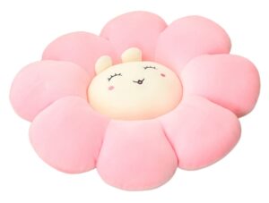 hxiyan flower cushion cartoon animal flower waist cushion plush floor cushion office chair cushion home decoration throw pillow (17.7in, pink)