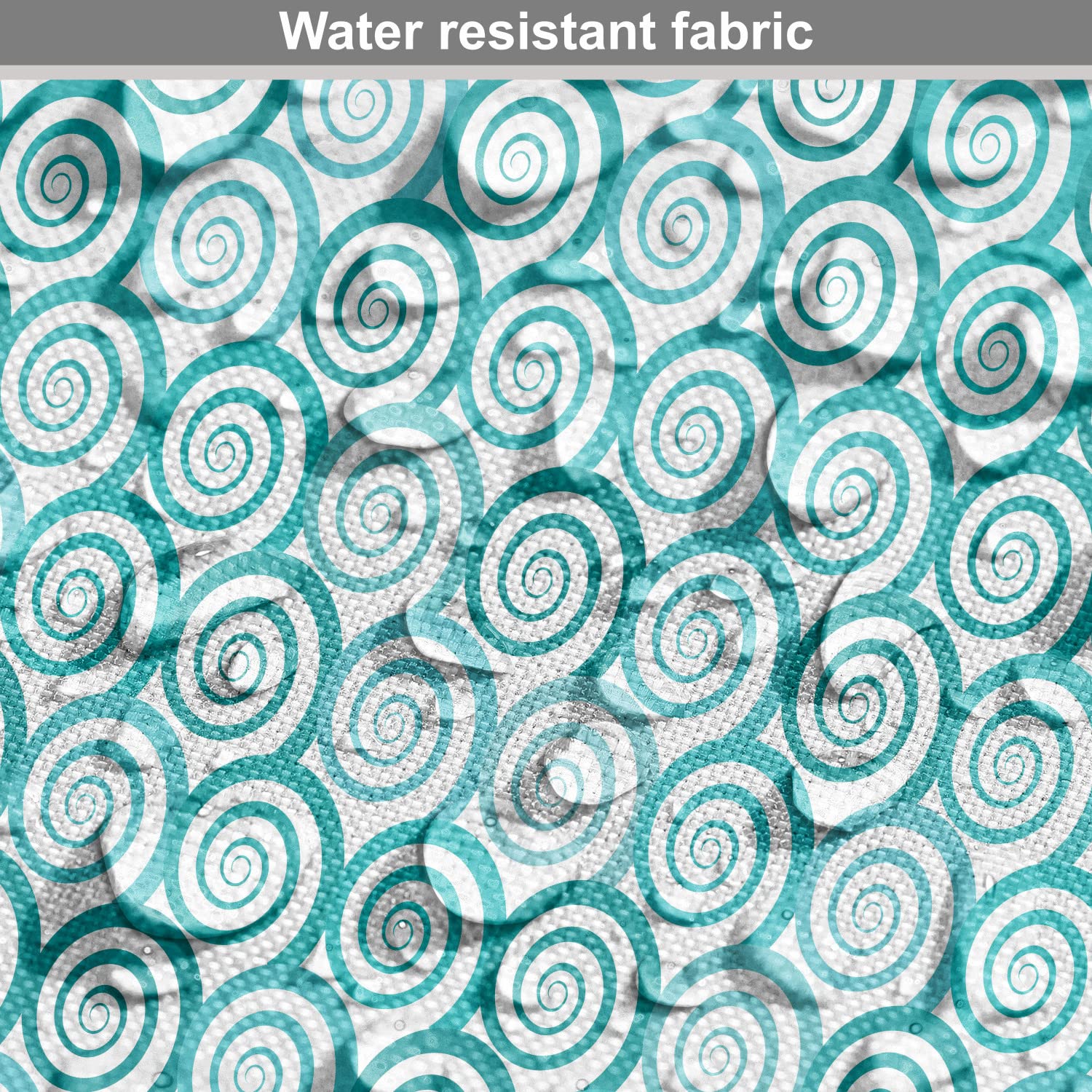 Ambesonne Retro Chair Pad, Abstract Flat Design Sea Waves Repeating Pattern on White Background, Water Resistant Pillow with Ties for Dining Room Kitchen Seats, 15" x 15", Teal Turquoise and White