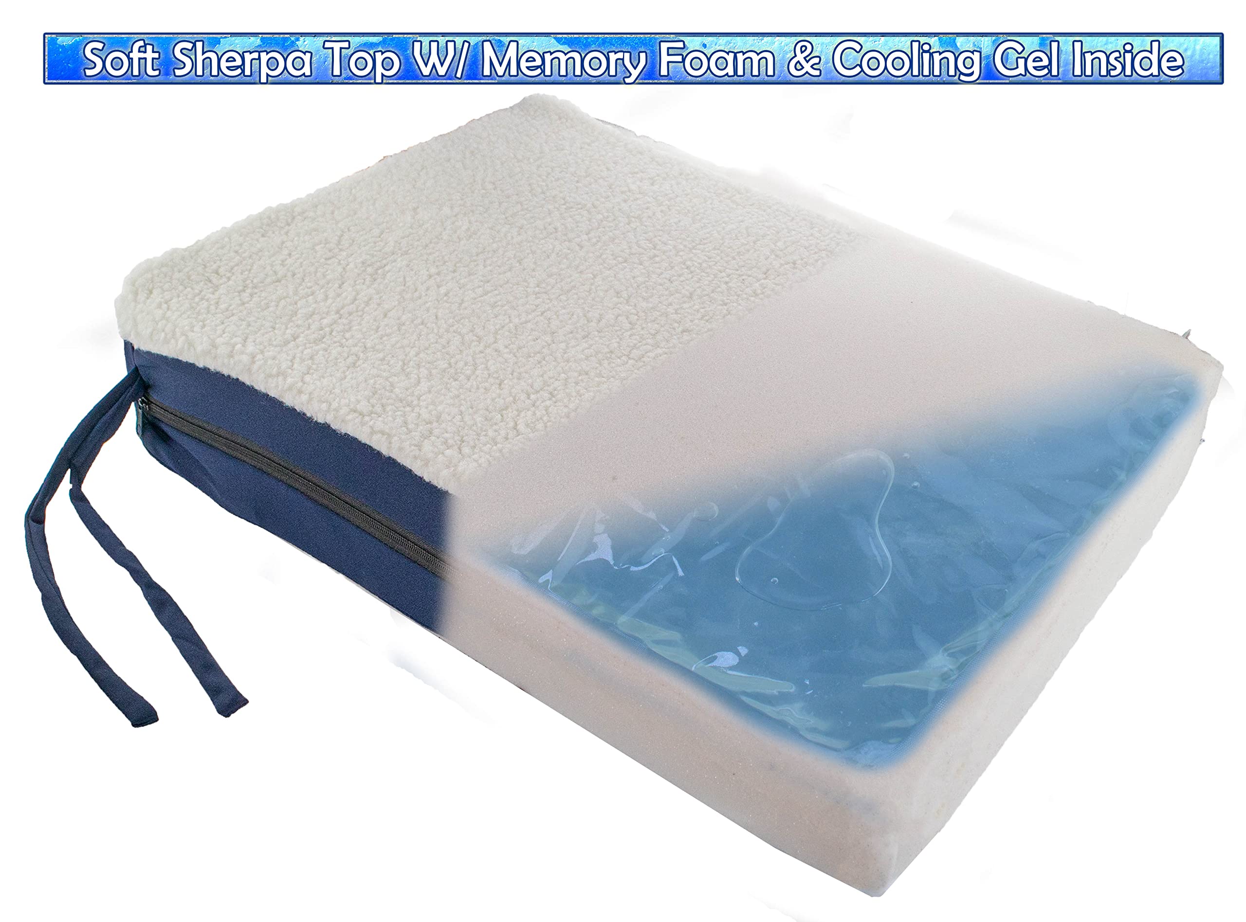 5 STAR SUPER DEALS Premium Comfy Orthopedic Gel Memory Foam Seat Cushion Pad for Office Chair, Car, Wheelchair & More - Seen On TV (1pc Set)