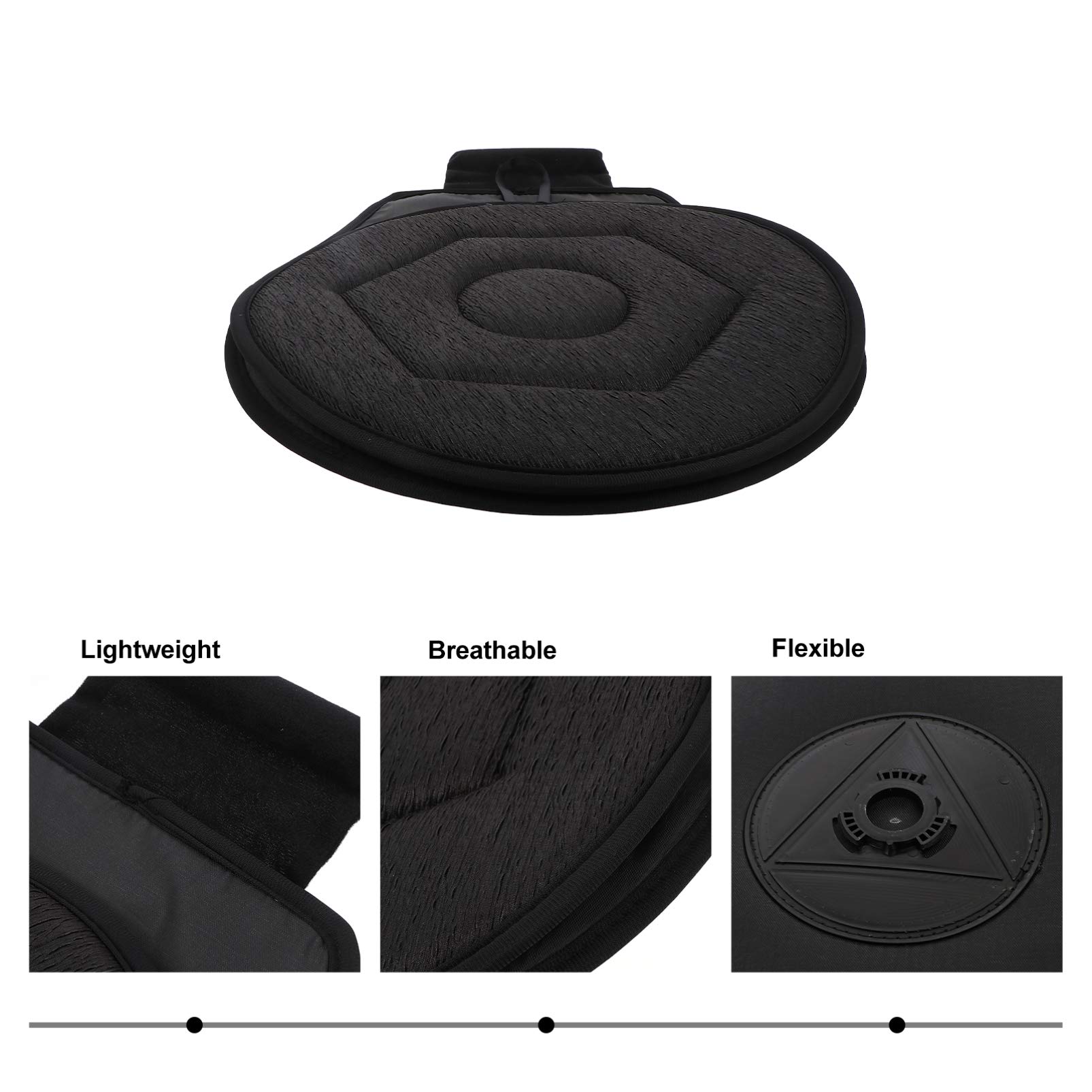 EXCEART 360 Degree Swivel Seat Cushion Rotating Swivel Car Seat Cushion Lumbar Support Pillow for Car Chair and Seat Swivel Car Chair Pad (Black)