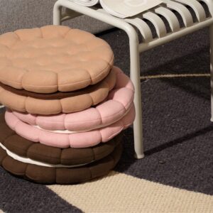 14'' Biscuit Shaped Seat Cushion Short Plush Pillow for Livingroom Decor Graduation Gift (Pink)