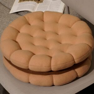 14'' Biscuit Shaped Seat Cushion Short Plush Pillow for Livingroom Decor Graduation Gift (Pink)