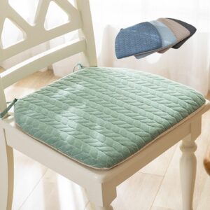 1/2/4 Pack Chair Pad with Ties,Kitchen Dining Chair Cushion Non Slip Seat Cushion with Removable Cover Office Chair Cushion Durable Soft Mat Pads (Green,4)