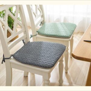 1/2/4 Pack Chair Pad with Ties,Kitchen Dining Chair Cushion Non Slip Seat Cushion with Removable Cover Office Chair Cushion Durable Soft Mat Pads (Green,4)
