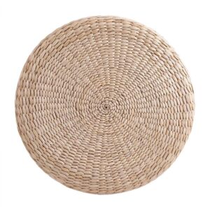 gototop tatami cushion straw seat cushion pad handmade straw 15.4inch dia woven straw flat seat pillow for yoga soft round pouf tatami knitted floor mat garden dining room home decor outdoor