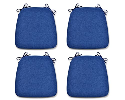 COSNUOSA Kitchen Chair Cushions Dining Chair Cushions with Ties Non Slip Kitchen Dining Chair Pads Seat Cushion Set 17 x 16 Inches Navy Blue 4 Pcs