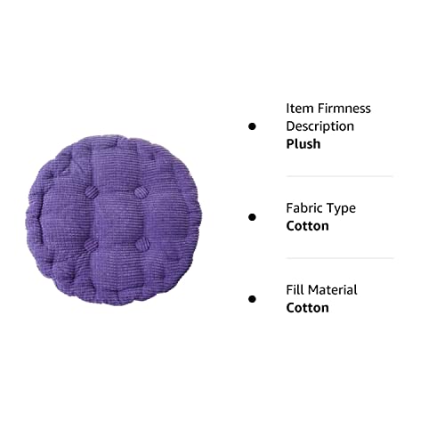 Saim Round Pillow Chair Pad Thickened Tatami Cushion Indoor Outdoor Pad (Purple - 40cm)