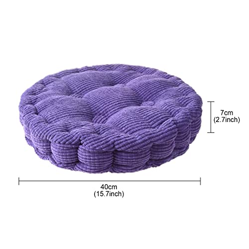 Saim Round Pillow Chair Pad Thickened Tatami Cushion Indoor Outdoor Pad (Purple - 40cm)