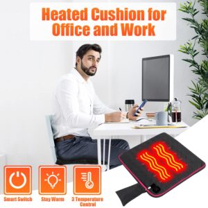 10000mAh Heated Seat Cushion Battery Operated - Portable USB Rechargeable Heating Seat Cushion for Office and Home