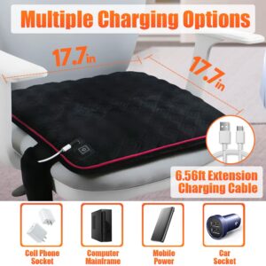 10000mAh Heated Seat Cushion Battery Operated - Portable USB Rechargeable Heating Seat Cushion for Office and Home