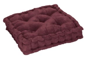 tufted booster cushion, burgundy