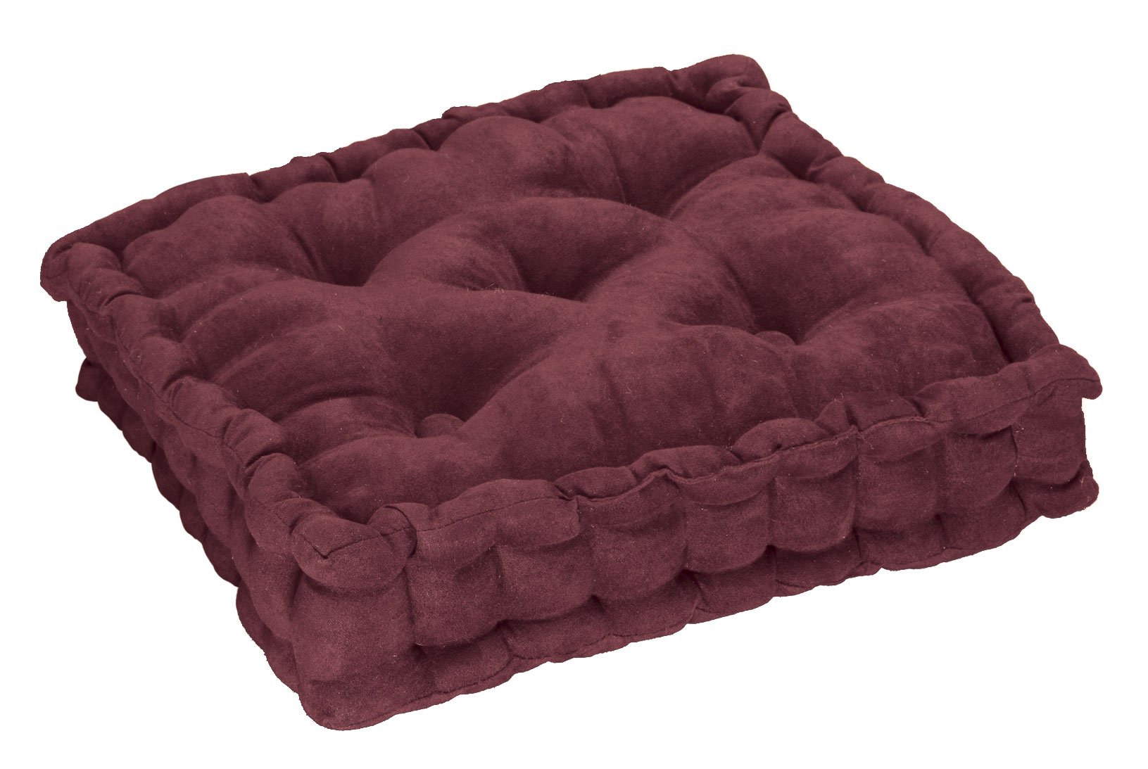 Tufted Booster Cushion, Burgundy