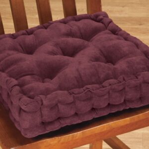 Tufted Booster Cushion, Burgundy