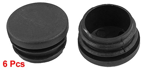 uxcell Plastic Round Caps Blanking End Tube Pipe Inserts 32mm Dia 6 Pcs Black