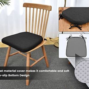 Nuowa Chair Cushions U-Shaped Chair Cushions with Ties 17 x 16 Inches Non Slip Dining Chair Pads and Seat Cushion Set Black