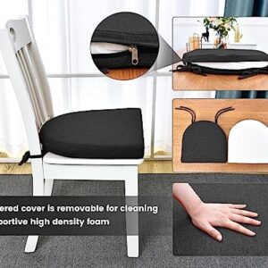 Nuowa Chair Cushions U-Shaped Chair Cushions with Ties 17 x 16 Inches Non Slip Dining Chair Pads and Seat Cushion Set Black