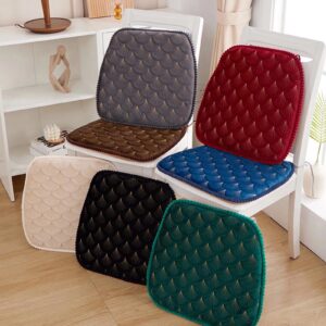 ZIBENE Chair Cushions for Dining Chairs 4 Pack Washable, Chair Pads for Dining Chairs Set of 4 18x20, Quilting Seat Cushion for Kitchen Chairs with Ties, Dining Room Seat Pads Non Slip Brown