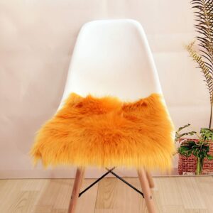 Soft Sofa Chair Cover Seat Cushion Pad for Bedroom,Fluffy Rug for Children's Room, Dog/Cat Bed Mat Gold,16x16 Inch