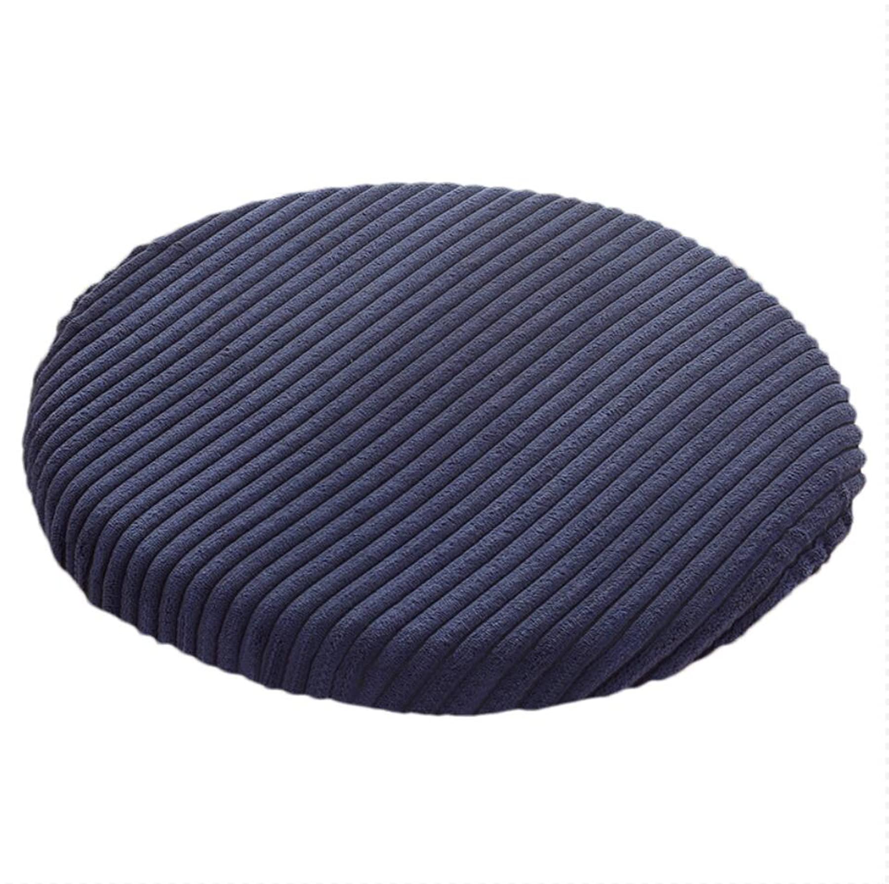 Happiness Decoration Bar Stool Cushions Round 14 Inch Memory Foam Seat Cushion Non Slip Cushion Cover Tatami Kitchen, Home, Office Chair Pads with Zipper Washable (14 inch, Navy Blue)