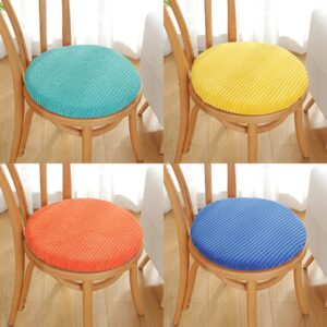 Happiness Decoration Bar Stool Cushions Round 14 Inch Memory Foam Seat Cushion Non Slip Cushion Cover Tatami Kitchen, Home, Office Chair Pads with Zipper Washable (14 inch, Navy Blue)