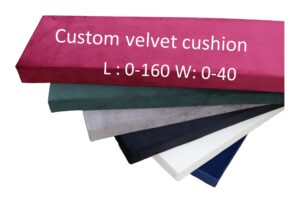 ginsimar custom size velvet bench cushion for indoor/outdoor patio furniture high-resilience durable foam disassembly cleaning trapezoid bay window seat cushions non slip kitchen bench pad