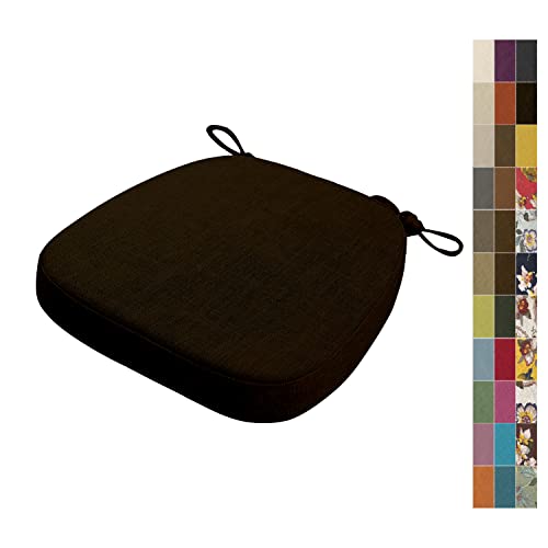 Lsjoaw Chair Cushions for Dining Chairs 15.7X15X13X1.2IN(1 Piece) Dining Room Seat Cushion Memory Foam Non Slip Kitchen Chair Pad with Ties Removable Cover,Black