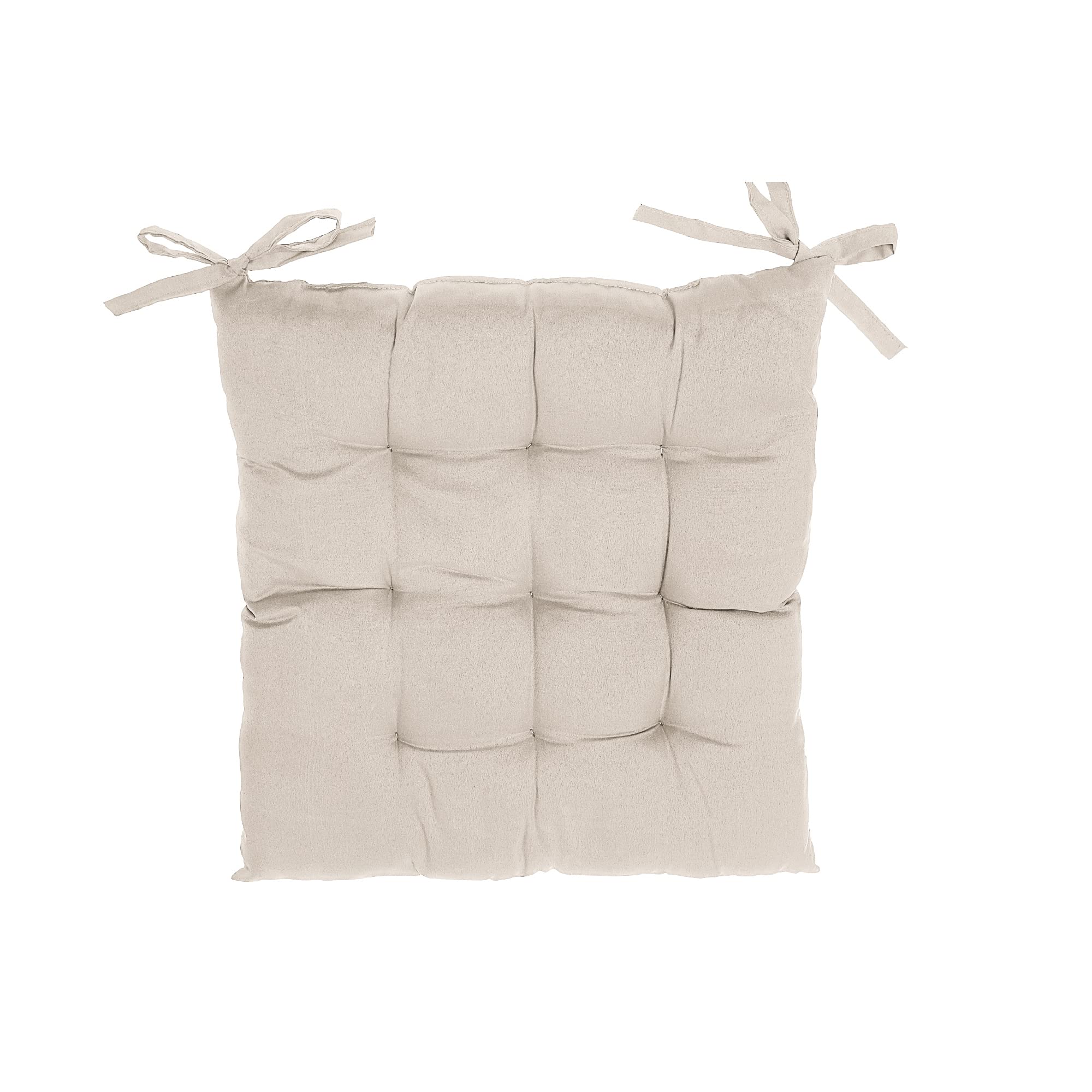 ih casa décor Polyester Tufted Chairpad (18 X 18) (Taupe) -Set of 2 Chair-Pads, 4 Pound