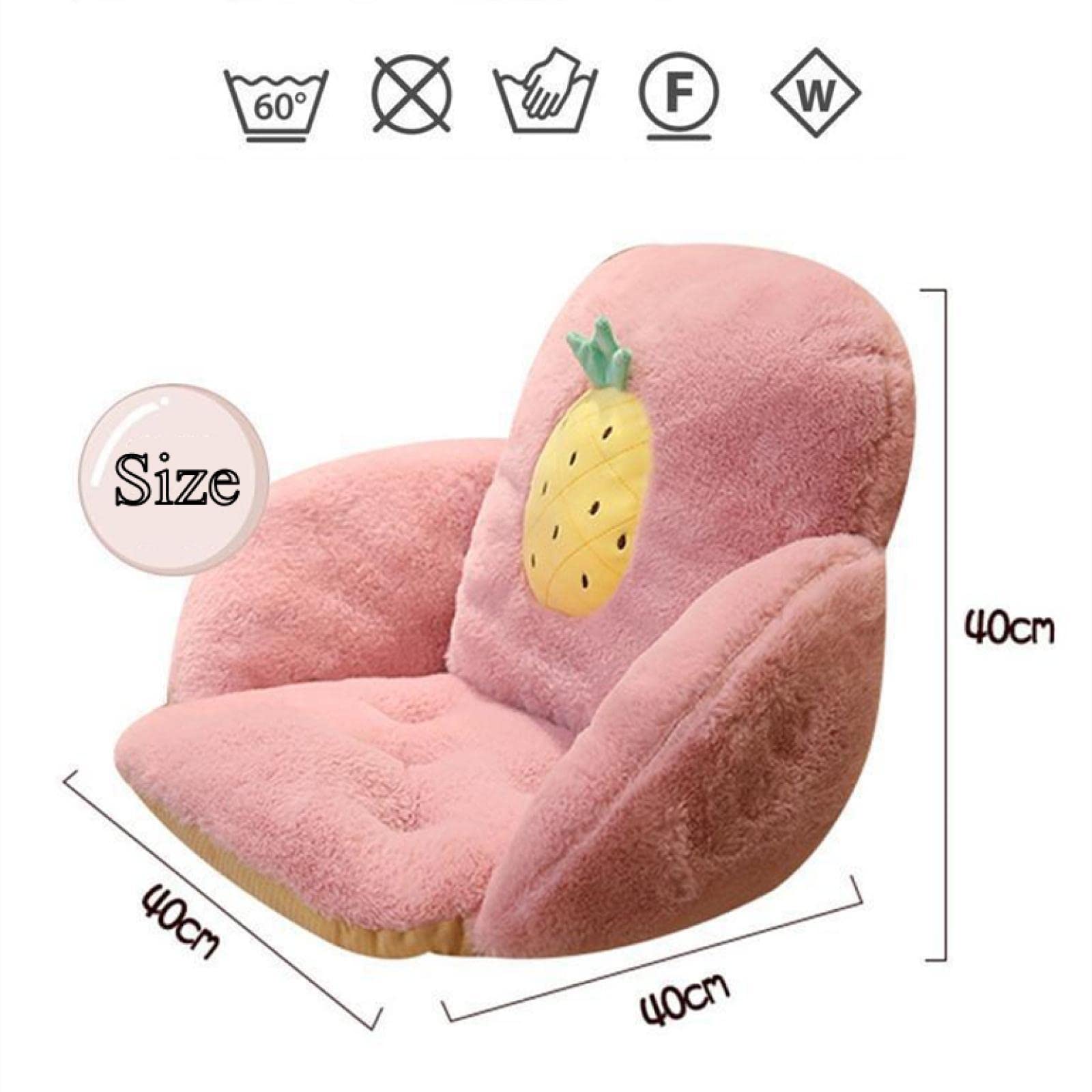 Plush Chair Pads Comfy Chair Cushion Plush Strawberry Cushion Lazy Sofa Seat Cushions Cozy Fruit Floor Cushion Seat Pillow Gift for Girl Plush Chair Pads with Ties Strawberry